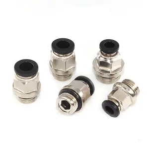 Pneumatic quick connect BSPP threaded PC direct quick connect no raw material belt easy to install solenoid valve connector