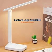 Lampe de table LED pliable en gros, alimentation USB, sans batterie, 3 niveaux de luminosité, protection oculaire, lampe de lecture pour étudiants et bureau