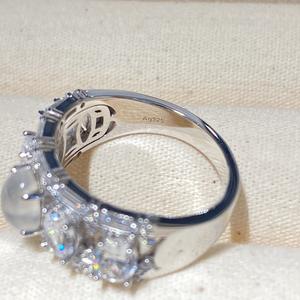 Bague en diamant micro-incrusté Vintage New Chinese Style Egg Noodles Inspiré <span class=keywords><strong>Frozen</strong></span> Jade Denier Shape Index Ring - Product Image 3