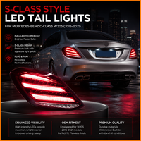 Conjunto de Luces Traseras LED Dinámicas Estilo Maybach, Color Negro Ahumado y Rojo, para Mercedes Benz Clase E W213 2016-2020