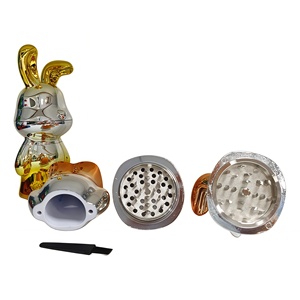 Broyeur à fumée en métal en forme de lapin, double couche, électroplaqué - Product Image 4