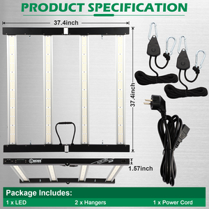 Luces LED de Cultivo Hidropónico Plegables de 400W, Espectro Completo, IP65, LM281B, de Aluminio, para Crecimiento de Plantas en Interiores/Exteriores, Regulables - Product Image 5