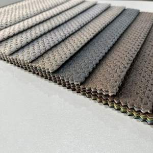 Directo de fábrica, venta al por mayor, decoración del hogar, tapicería, pegamento, tejido en relieve, Súper suave, 100% poliéster, tela de terciopelo ligero - Product Image 5