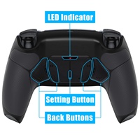 Kit de remapping RISE4 V3 avec poignées caoutchoutées noires, boutons arrière pour manette de jeu avec carte PCB, câble FPC, coque arrière pour PS5