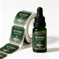 Étiquettes cosmétiques imperméables TEDDY en vinyle BOPP avec dorure à chaud et UV pour cosmétiques, parfums et flacons en verre