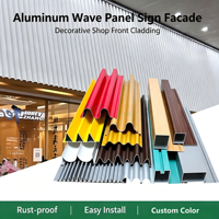 Tôle murale en aluminium ondulé sur mesure, prix de gros, revêtement en poudre, certifiée ISO