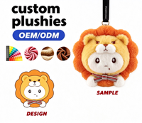 Porte-clés en peluche personnalisé, adorable personnage lion, jouet en peluche pour vitrine de magasin de cadeaux, OEM ODM, porte-clés en peluche souple en forme d'animal