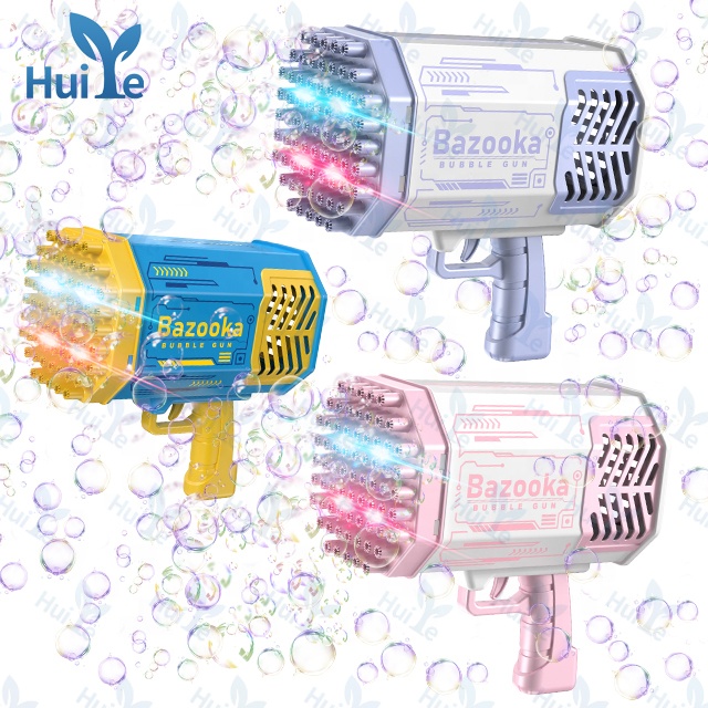 Пулемет Huiye Базука с 69 отверстиями, пулемет для пузырьков для улицы, игрушки Гатлинга, пулемет Базука, пулемет, пулемет, игрушка, пулемет ракеты