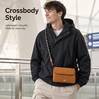 Sac bandoulière léger en nylon résistant à l'eau, petite pochette pour téléphone, sac de voyage multi-poches avec sangle en corde détachable