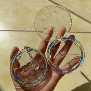 ISMAN Luxury 10g Pot de fard à paupières rond entièrement transparent argenté laser, pot de highlighter holographique scintillant, vente en gros, marque privée - Product Image 1