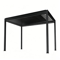 Pergola motorisée à toit à lames orientables, imperméable et coupe-vent, pour jardin, construction extérieure en aluminium, toutes saisons