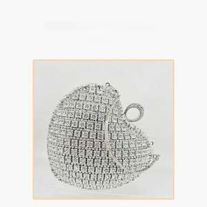 Bolsos de Noche con Forma de Corazón y Pedrería para Mujer, Bolso de Mano de Cristal Dorado para Fiesta de Graduación - Product Image 3