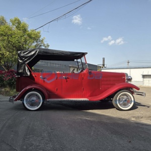 Voiture électrique vintage populaire rouge homologuée pour la route, idéale pour le tourisme et les visites, avec certification CE - Product Image 3
