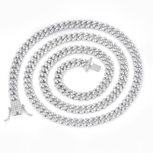 Bracelet Cuban Link en Argent Sterling 925 Plaqué Or avec Moissanite VVS Couleur D Certifiée GRA, Chaîne Cubaine Simple Rangée Style Hip Hop Rapper - Product Image 4