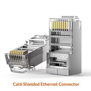 Позолоченный кабель Easy Throght 8P8C экранированный CAT5 CAT5e UTP FTP Модульный штекер сетевой кабель <span class=keywords><strong>RJ45</strong></span> разъем - Product Image 5