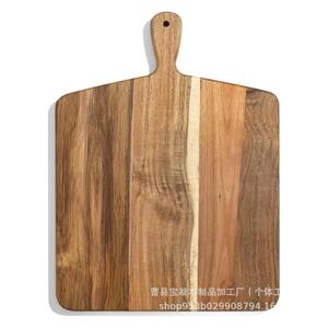 Plateau de service carré en bois d'acacia pour restaurant, avec poignée, pour pizza, pain, steak, gâteau, sushi - Product Image 5