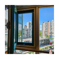 Ventanas de triple abatible de eficiencia energética PDP con mosquitera dentro de la cortina de persiana de vidrio templado para uso en la habitación de entrada de lujo