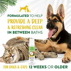 Глубокая очищающая Ванна для домашних животных, оптовая продажа, сухой шампунь, частная марка, увлажняющий Разглаживающий Шампунь для домашних животных MELAO