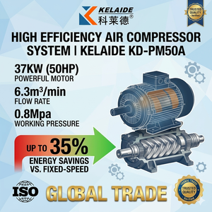 KELAIDE KD-PM50A Screw Air Compressor 380V Air Cooled Stationary Industrial Rotary Lubricated 50HP 7 <b>Bar</b> 5 Year Warranty - Product Image 3