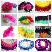 Plumes de coq bicolores de 6-8 pouces, cousues et enfilées pour costumes de carnaval, plumes décoratives pour artisanat