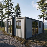 Casa Contenedor Expandible de Lujo de 40 pies, 3 Dormitorios, Moderna, Prefabricada, Modular, Plegable, Casa Pequeña, Villa Móvil para Resort