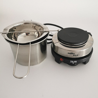 Pot de cire résistant à l'eau pot de cire fondante cuillère à mélanger en acier inoxydable tasse à mesurer pot de cire bouillante bricolage outils de fabrication de bougies à la main