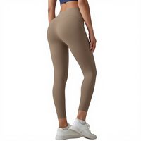Vêtements de sport pour femmes, course à pied, taille haute élastique, légers, grandes tailles, respirants, écologiques, en spandex/nylon, motif uni
