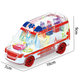 <span class=keywords><strong>Ambulance</strong></span> électrique Jinming avec lumière 3D et musique, jouet de voiture universel transparent pour enfants, cadeau - Product Image 3