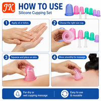 Ensemble de ventouses en silicone Jinke, 7 pièces, réutilisables, multicolores, quatre tailles, pour le visage, le corps, la maison, le spa, le salon, portable