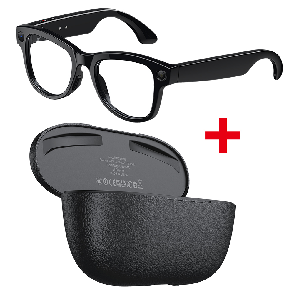 Lentes anti luz azul con estuche de carga negro