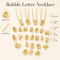 Collier à lettres bulles, pendentif initial personnalisé, collier à breloques gonflées, cadeau DIY pour elle, bijoux pour femme