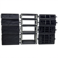 Boîtier d'amplificateur de puissance rembourré en plastique HDPE PE détachable, profondeur du corps 260 mm 390 mm, rack 19 pouces, flight cases