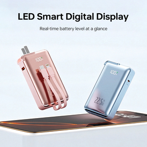 Batterie externe tendance avec prise CA pliable, câbles de charge doubles intégrés, charge rapide 22,5 W - Product Image 6