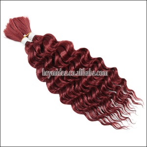 ボホーブレイド用バルクヘアエクステンション合成編毛ディープウェーブ<span class=keywords><strong>2</strong></span>束プロテインヘアエクステンション - Product Image 3