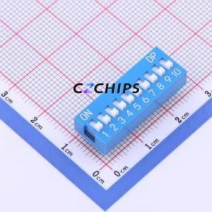 KH-BM2.54B-10P DIP Switch Through hole Component (THT) Switch 10 2.54mm Blue - Product Image 1