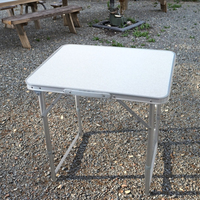 Table de camping légère en aluminium argenté, facile à transporter, imperméable, mobilier d'extérieur moderne avec garantie d'un an