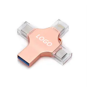 4 trong 1 OTG USB ổ đĩa flash 16GB 32GB cho iPhone Android Loại C USB Ổ Đĩa Bút 512GB