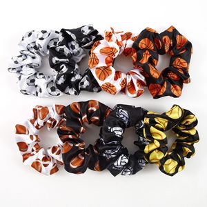 Satén fútbol baloncesto grande Scrunchie caliente Softball Rugby impreso mujeres pelo Scrunchies al por mayor - Product Image 1