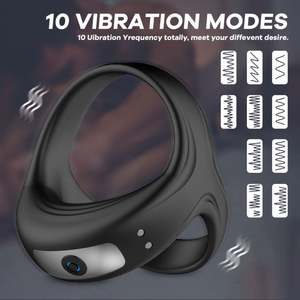 Anneau de pénis électrique vibrateur Clitoris Stimulation manchon temps d'éjaculation anneau de pénis jouets sexuels pour hommes anneaux de chasteté pour hommes - Product Image 3