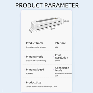 Mini Thermal Printer A4 Paper Photo Printer From Mobile Phone Wireless Document Office <strong>A4Printer</strong> - Product Image 4