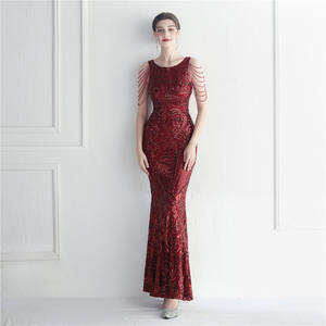 19916 #   Vestido Largo de Fiesta de Graduación con Lentejuelas y Flores Bordadas a Mano - Product Image 4