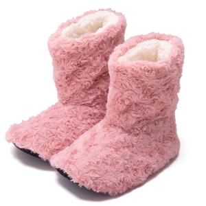 <strong>Women</strong> Woman <strong>Women's</strong> Ladies Winter Fuzzy Rose Pink Plush Indoor Home Anti-slip <strong>Slipper</strong> <strong>Boots</strong> Booties Cozy Sherpa Fleece Lining - Product Image 2