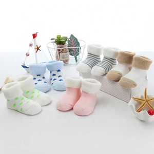 <span class=keywords><strong>Chaussettes</strong></span> en coton tricoté respirant, antibactériennes, écologiques, en molleton français chaud pour bébés, nourrissons, garçons et filles, personnalisables OEM - Product Image 4