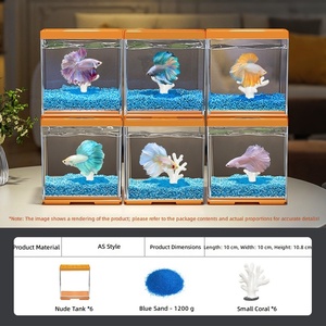 Nouvel aquarium carré empilable pour poissons Betta 2026 en AS et PP - Aquarium de bureau ultra-transparent à 95 % avec conception modulaire DIY - Product Image 4