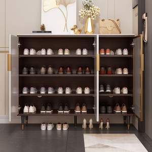Shoe <b>Cabinet</b> Set Entrance And <b>Bedside</b> <b>Tall</b> Eco Friendly Board Durable Luxurious 10-20 Pairs Standing Type - Product Image 3