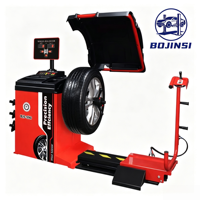 Équilibreuse de roues entièrement automatique BOJINSI BJS-590 avec positionnement laser infrarouge et machine d'équilibrage dynamique des pneus avec élévateur de pneus