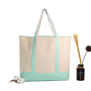 Sacs de plage en toile de coton réutilisables personnalisés de haute qualité et bon marché, sacs de shopping en toile de coton recyclée écologiques - Product Image 3