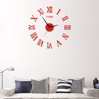 Grande horloge murale numérique romaine 3D silencieuse et lumineuse à aiguilles pour le salon et la chambre à coucher.