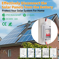 Boîtier de Commutation Photovoltaïque DC HT-2WAY IP65 Étanche 32A DC500V pour Système Solaire Photovoltaïque Distribution d'Énergie Extérieure ABS PC