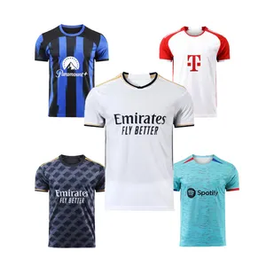 2023-2024 Hot Selling Blue and Black Soccer Sports Jersey Customizable Team Name for Adults